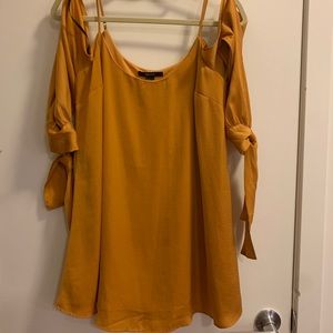 H&M Orange Long Sleeve Dress & Exposed Shoulders-S